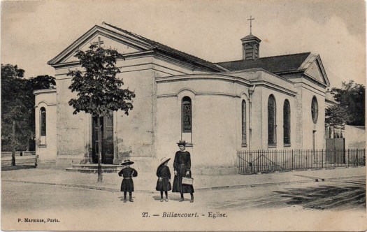 Eglise de l'Immaculée Conception. Place de l'église (Bir-Hakeim). Vers 1900.