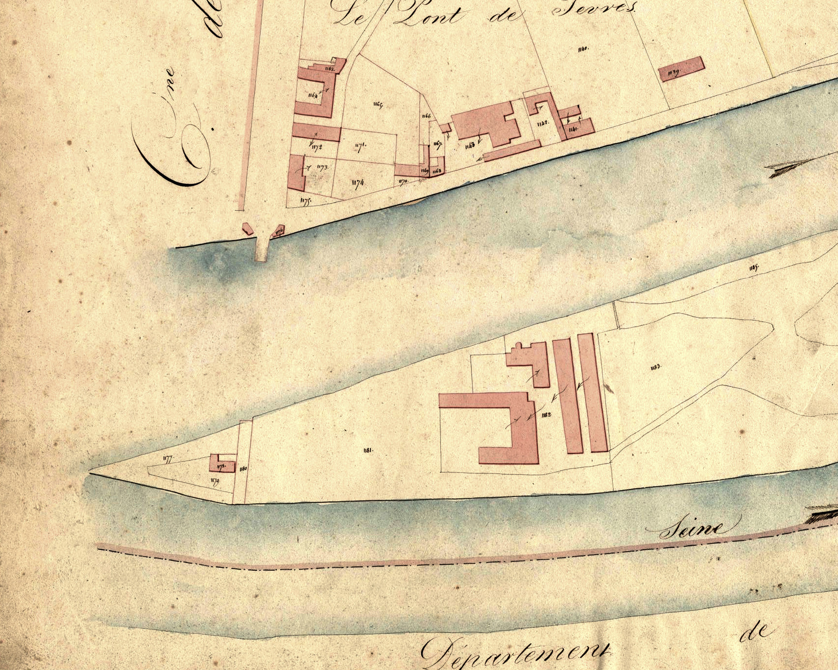 La manufacture de l'île Seguin cadastre 1823