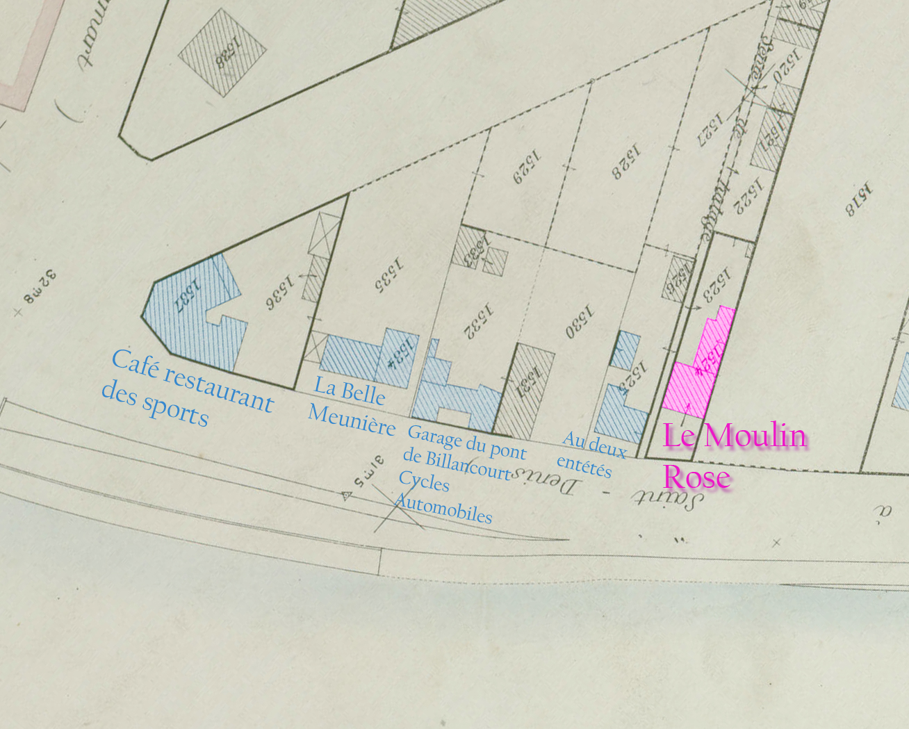 Du Pont de Billancourt au Moulin Rose 1905