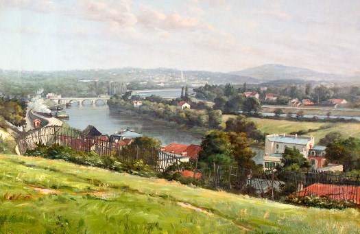 E. Poteau - la vallée de la Seine et l'Ile Seguin 1897