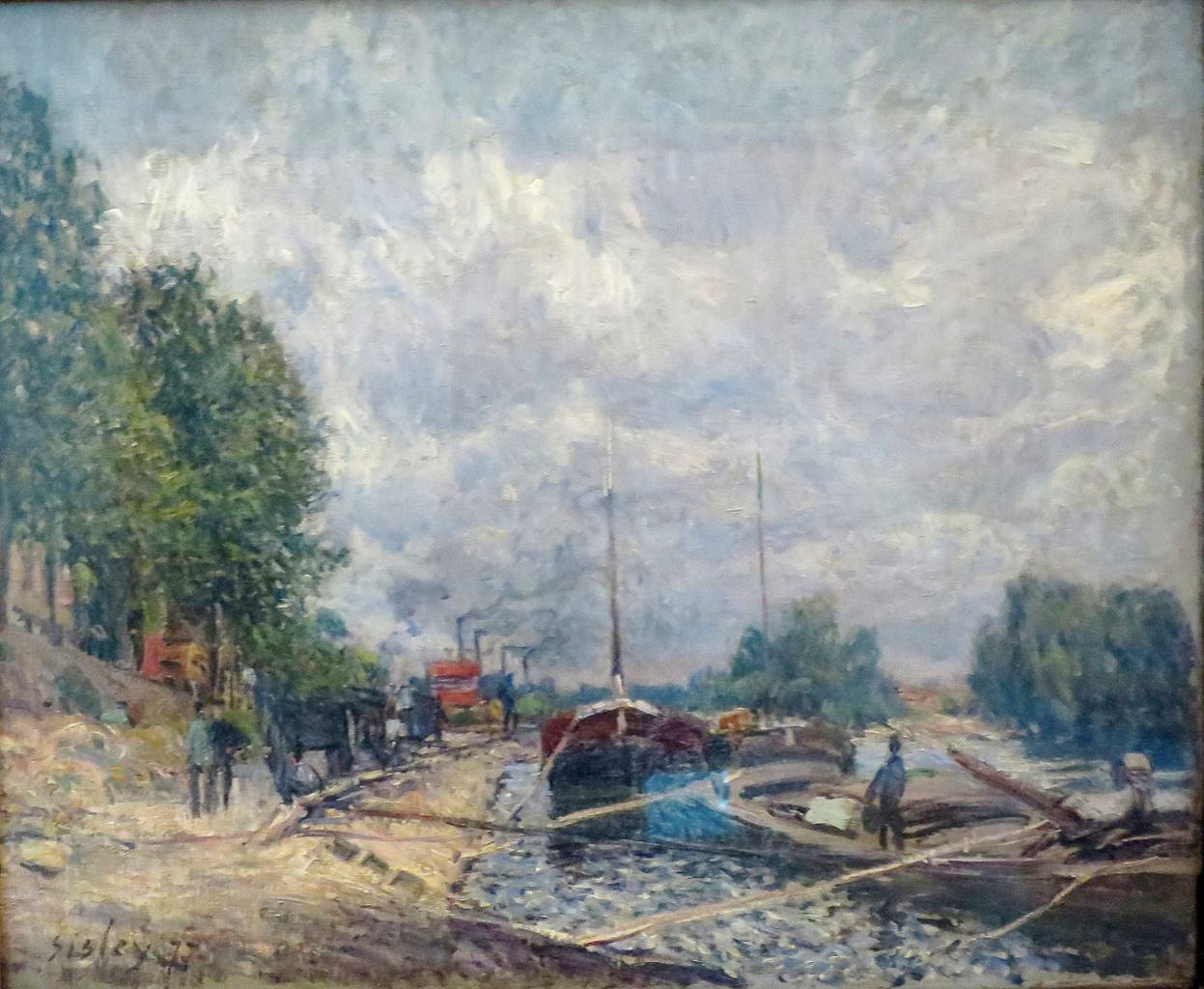 Alfred_Sisley - Barges a Billancourt 1877 Hermitage