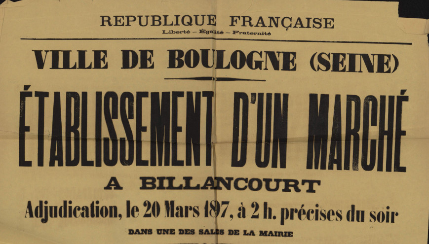 Etablissement du marché en 1897