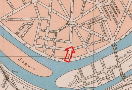 Localisation de la villa de la rue de Meudon