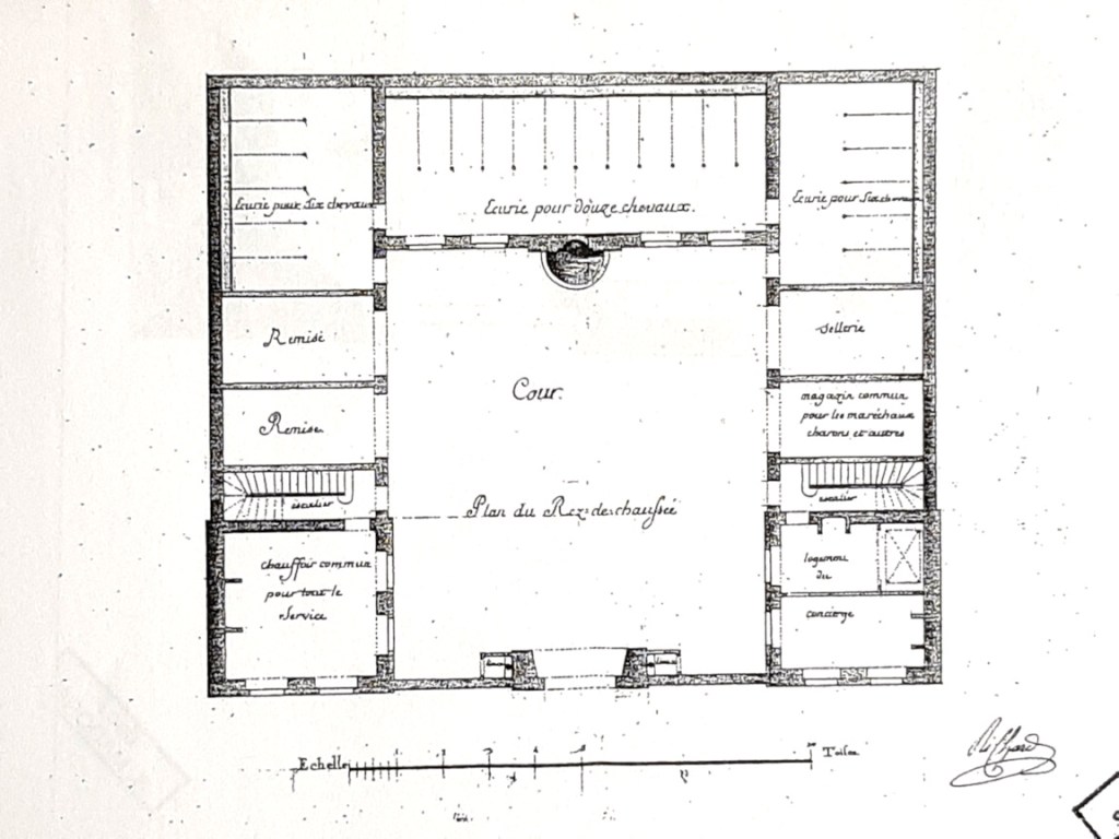 Plan des écuries du Comte d'Artois (rez-de-chaussée) 1777