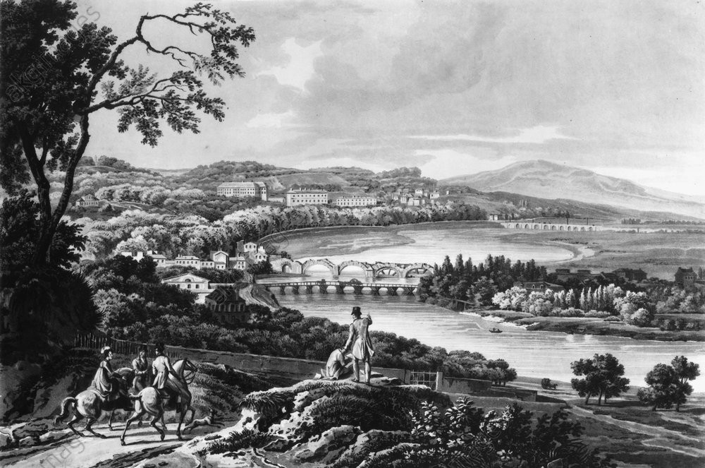 Achille-Etna Michallon Vue de Saint-Cloud et des environs. Vers 1814