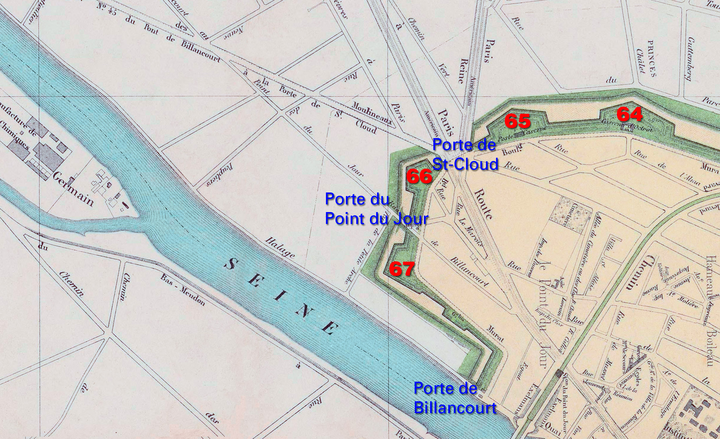 Plan des bastions et portes