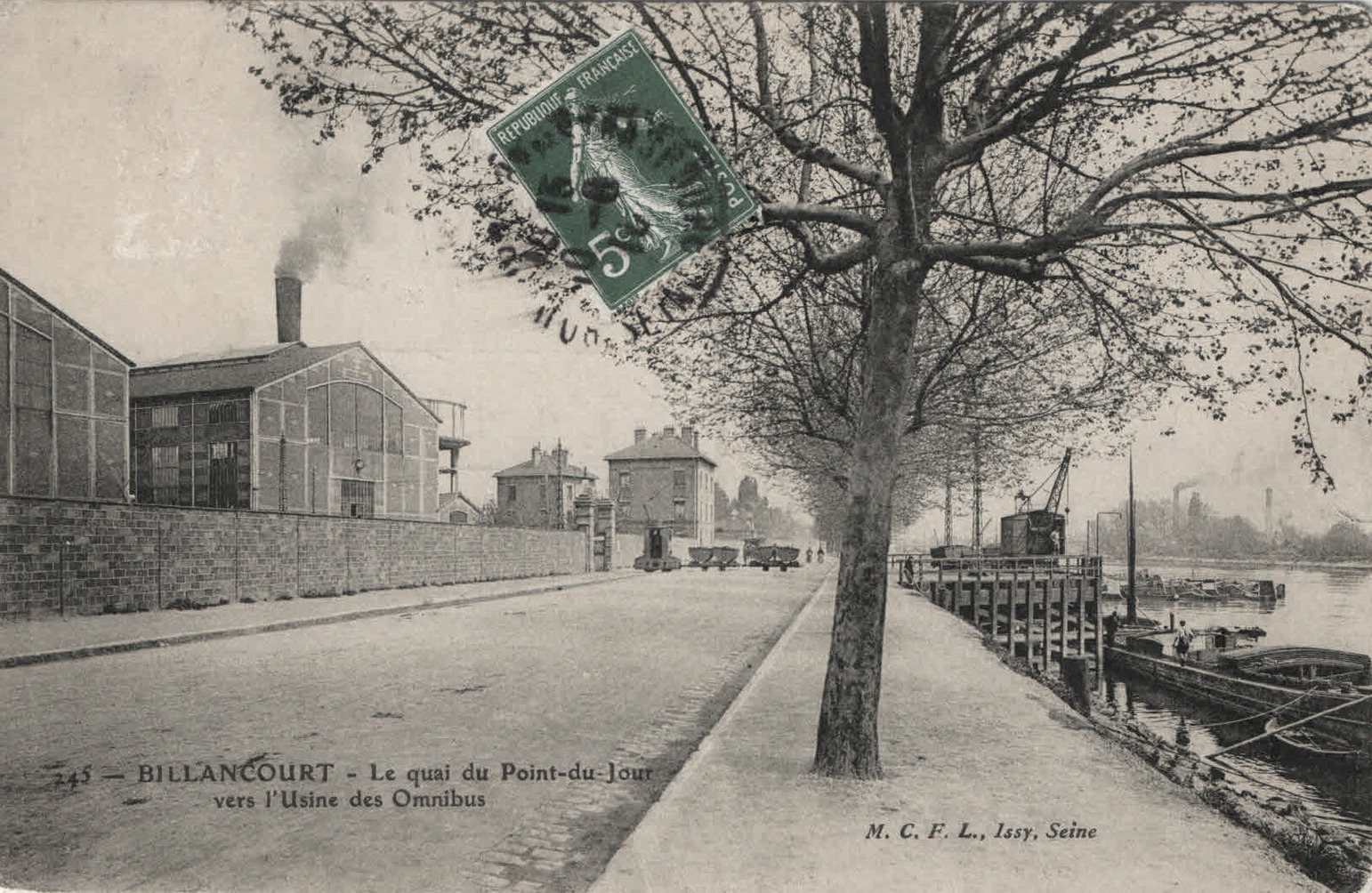 Quai du Point-du-Jour usine à air comprimé des Omnibus tramways
