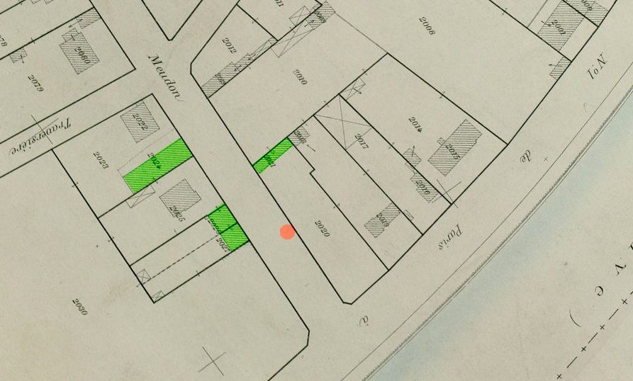 Cadastre 1905 bâtiments verts