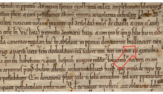 Charte 1150 avec flèche