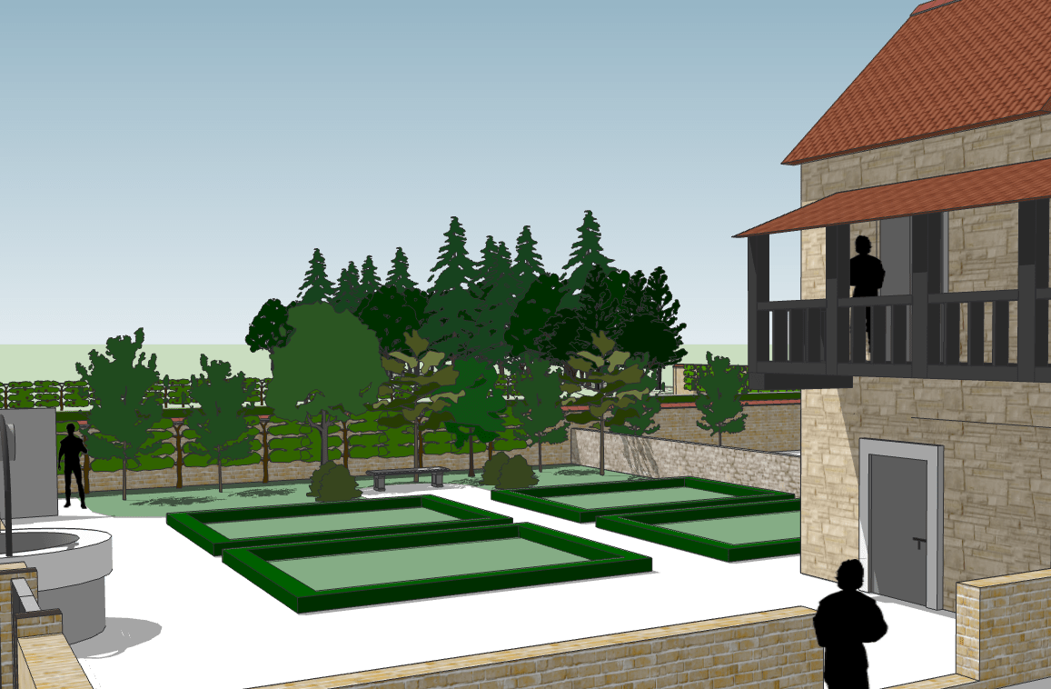 Le parterre vers 1762. Ferme de Billancourt