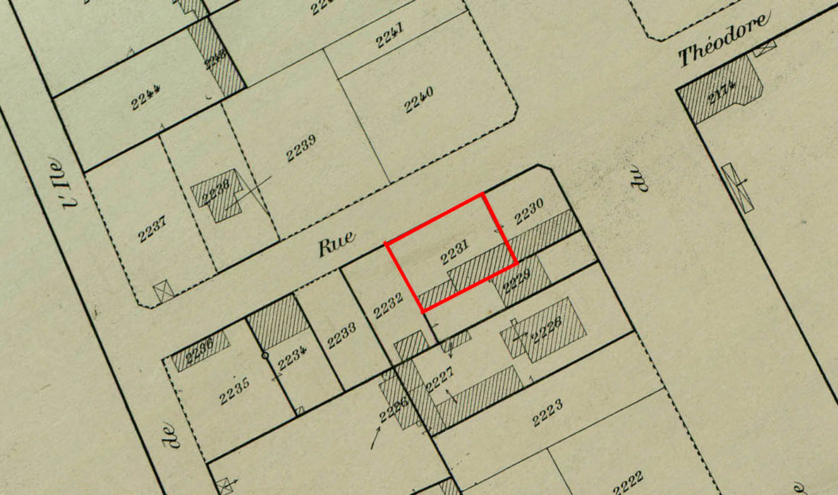 Cadastre 1905 situation villa Nousillet-Clinch