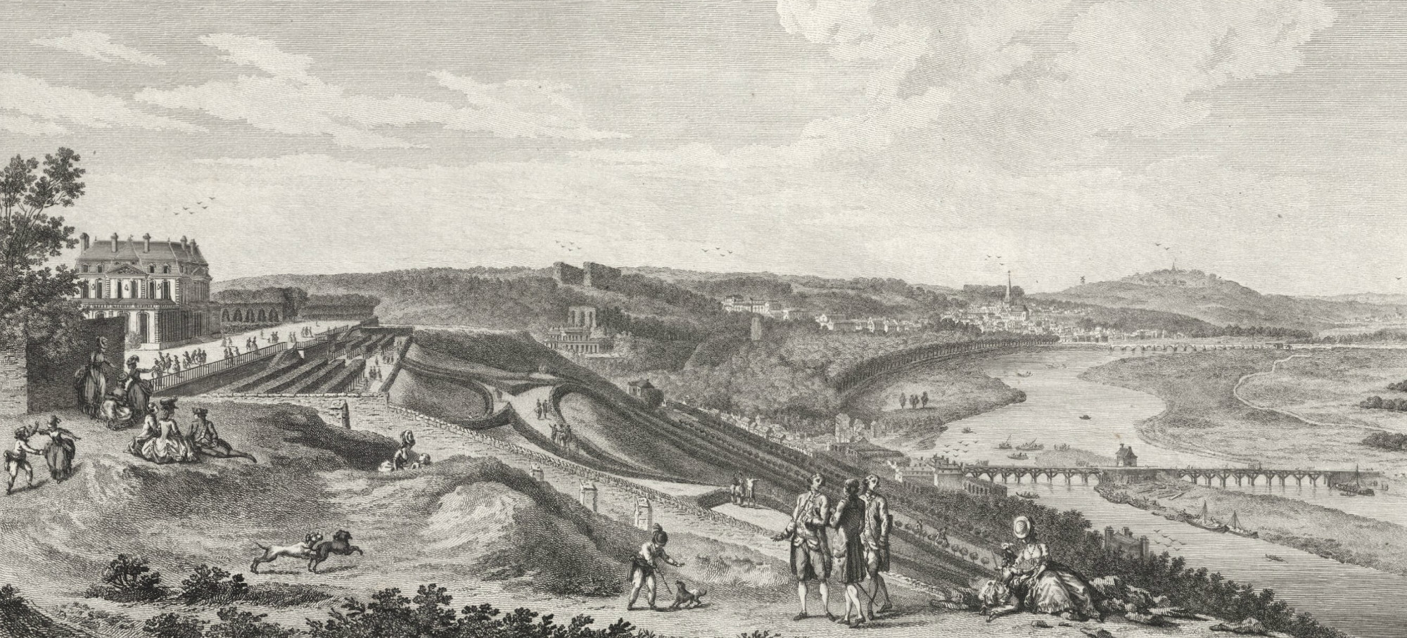 Louis Nicolas de Lespinasse - Vue du château de Bellevue . 1784-1792. MAH Musée d'art et d'histoire, Ville de Genève. Ancien fonds