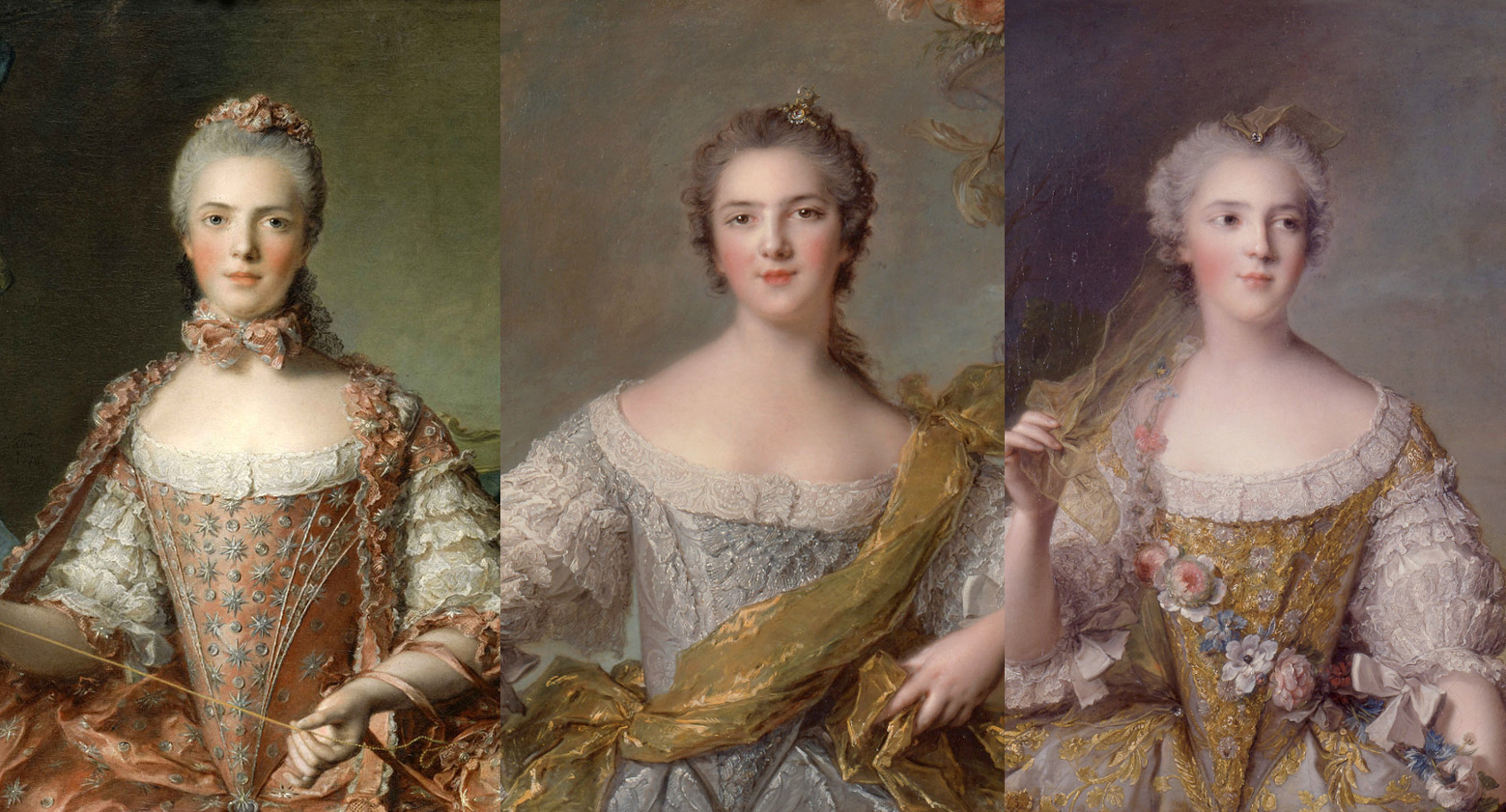 Mesdames Adelaïde, Victoire et Sophie de France, par Jean-Marc_Nattier