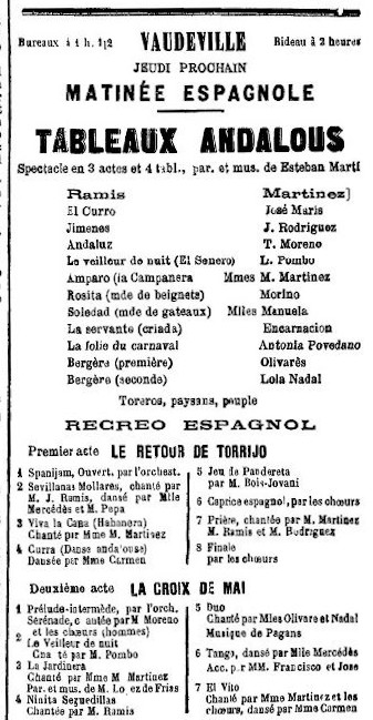 Spectacle théâtre du Vaudeville L'orchestre mai 1890