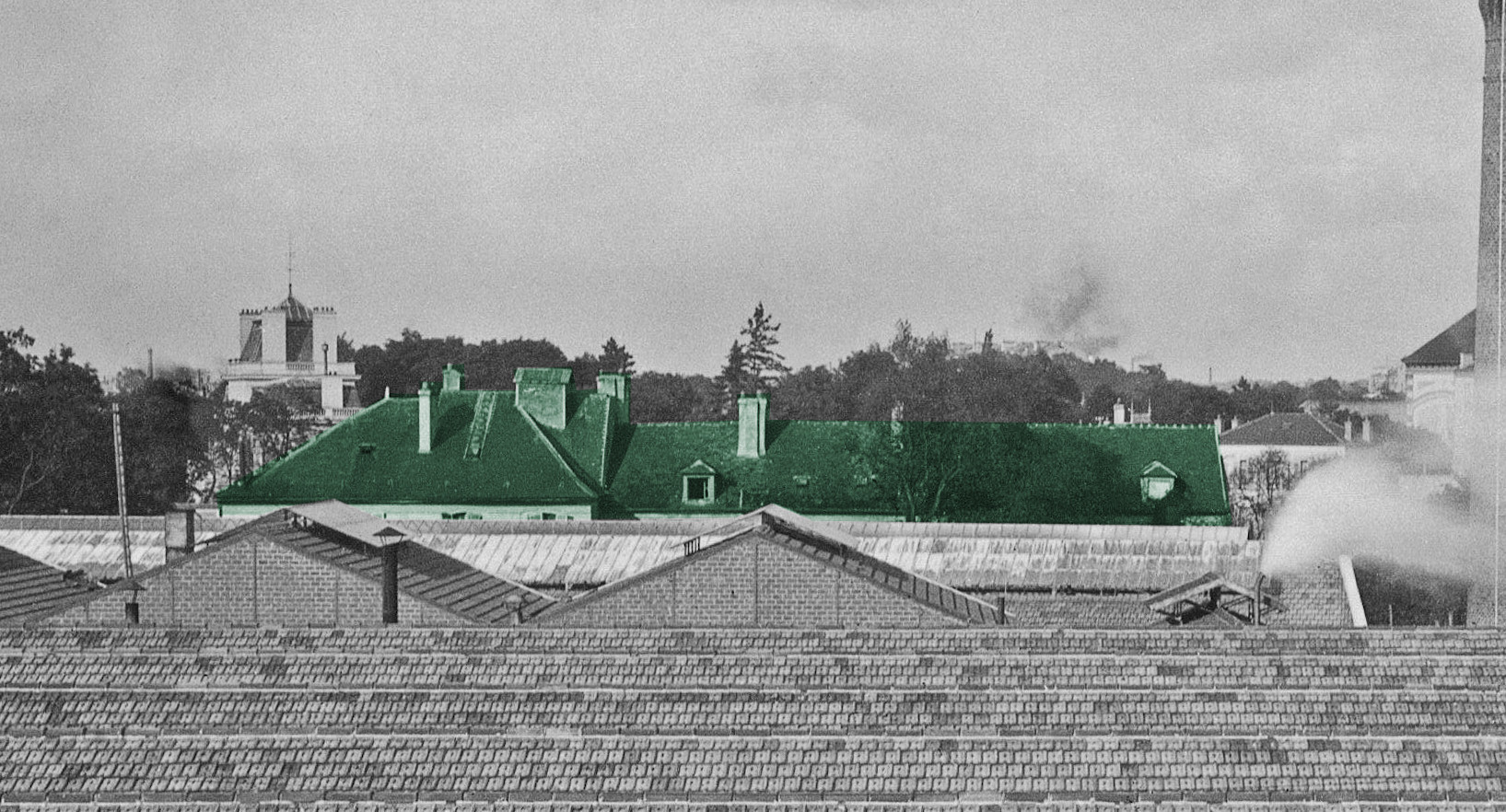 Toiture ancienne ferme de Billancourt vers 1905 RH