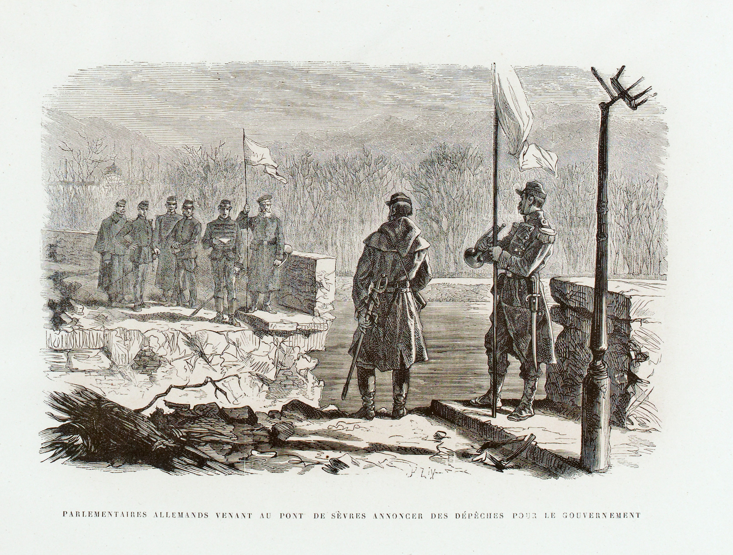 Frédéric Théodore Lix-Parlementaires allemands venant au Pont de Sèvres _ Musée Carnavalet