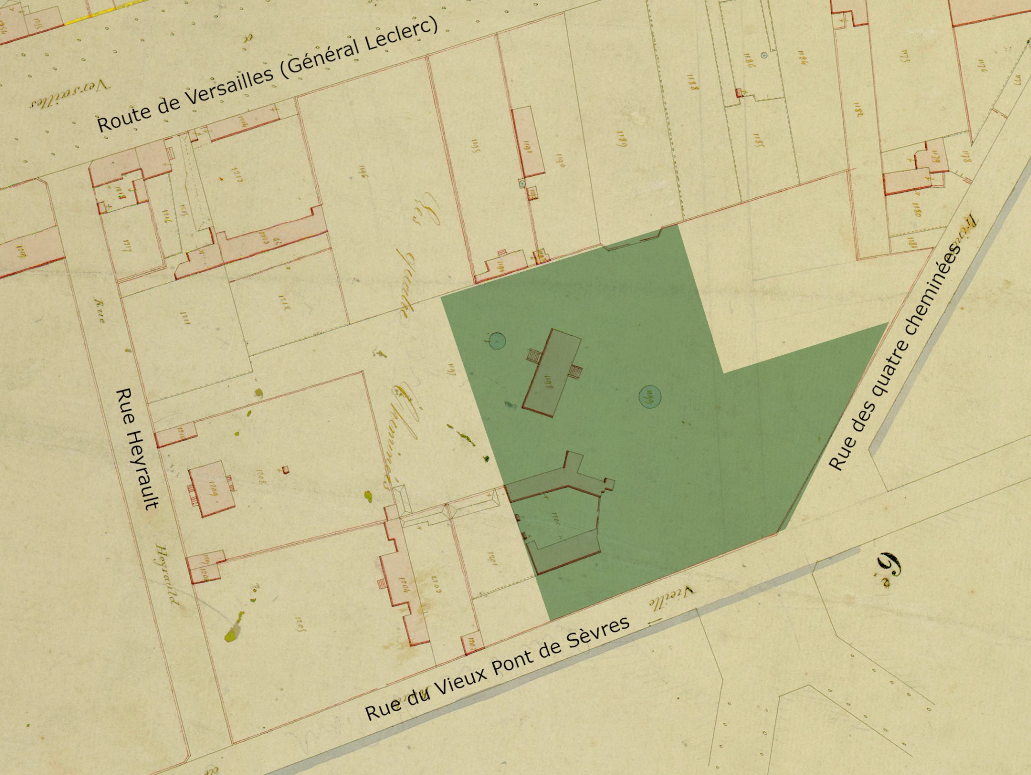 Cadastre 1860 propriété emplacement du marché - archives municipales