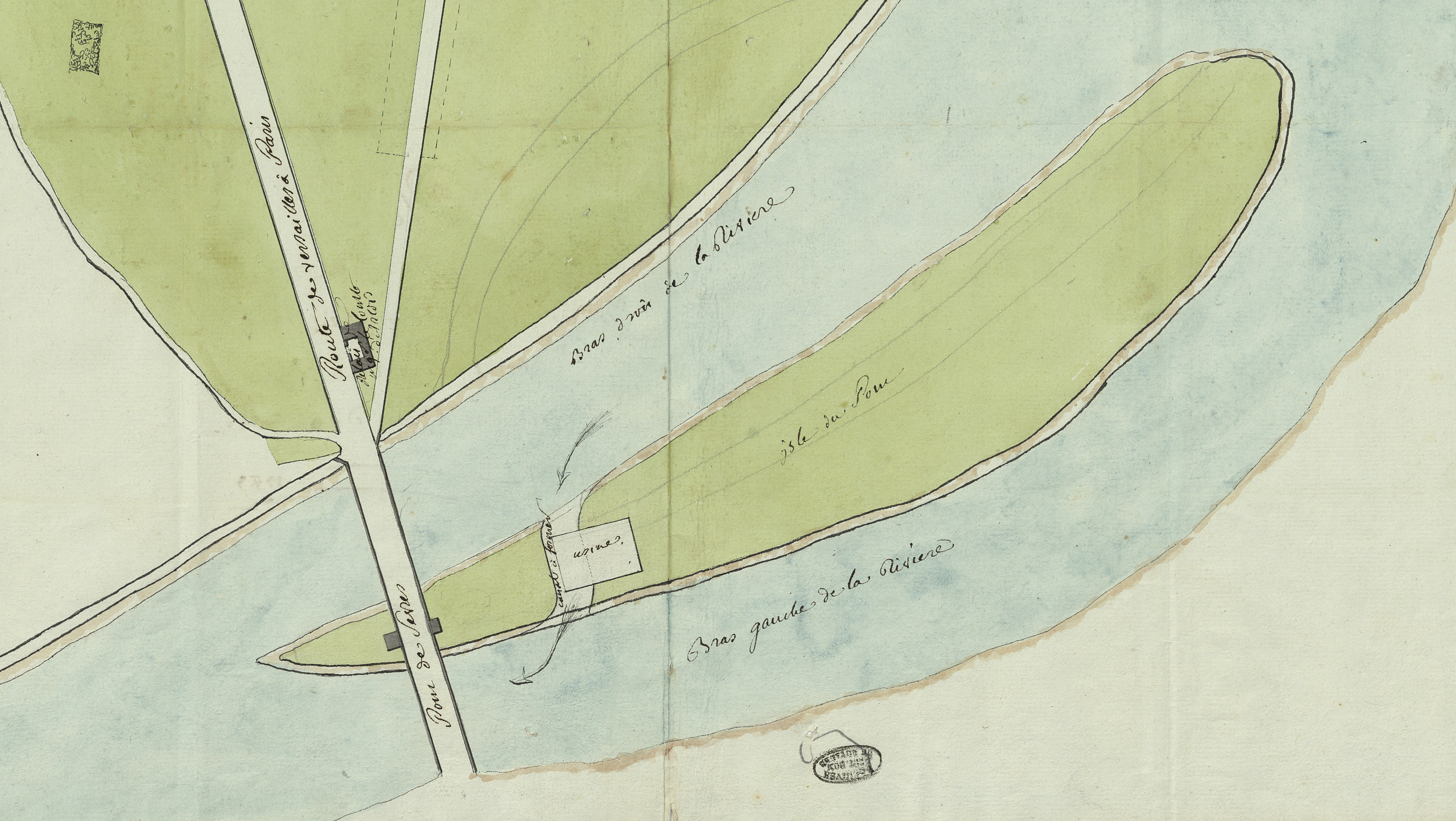 Plan d'un Canal pour une blanchisserie 1787 Q 1 1069