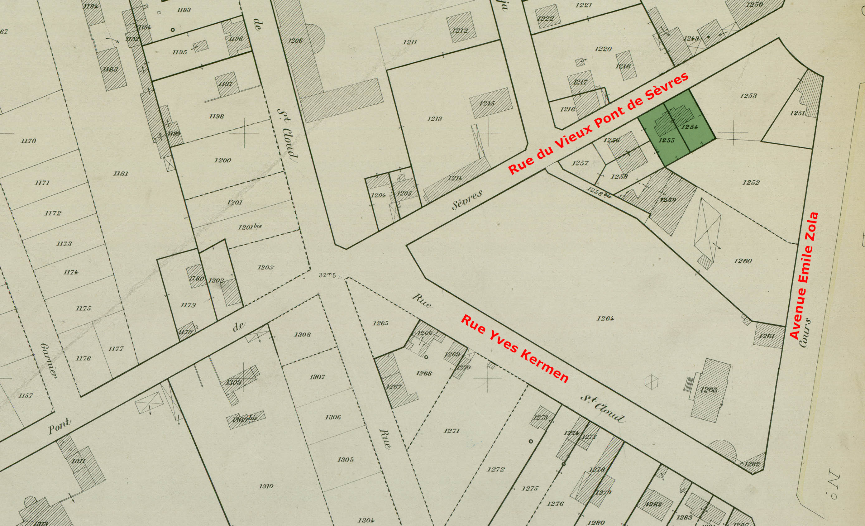 Cadastre 1905 E3 situation Villa Toucy