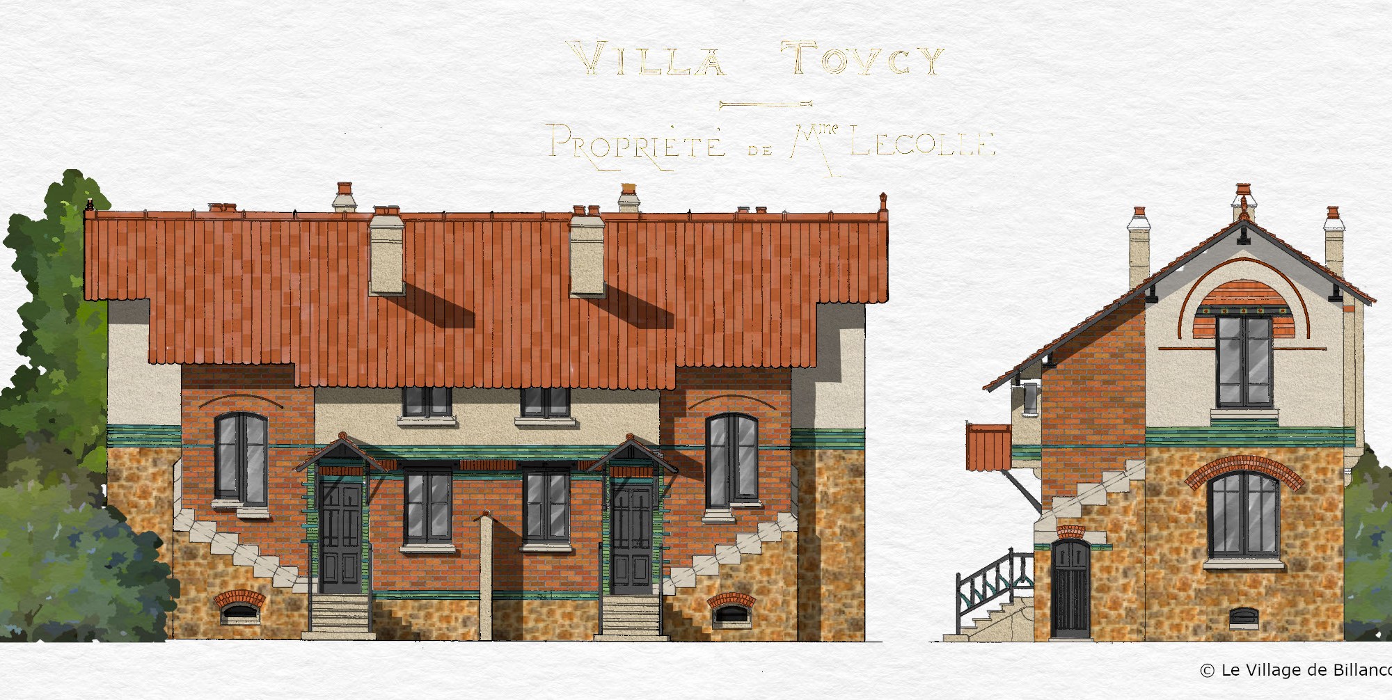 Villa Toucy reconstitution d'après un plan du musée d'Orsay
