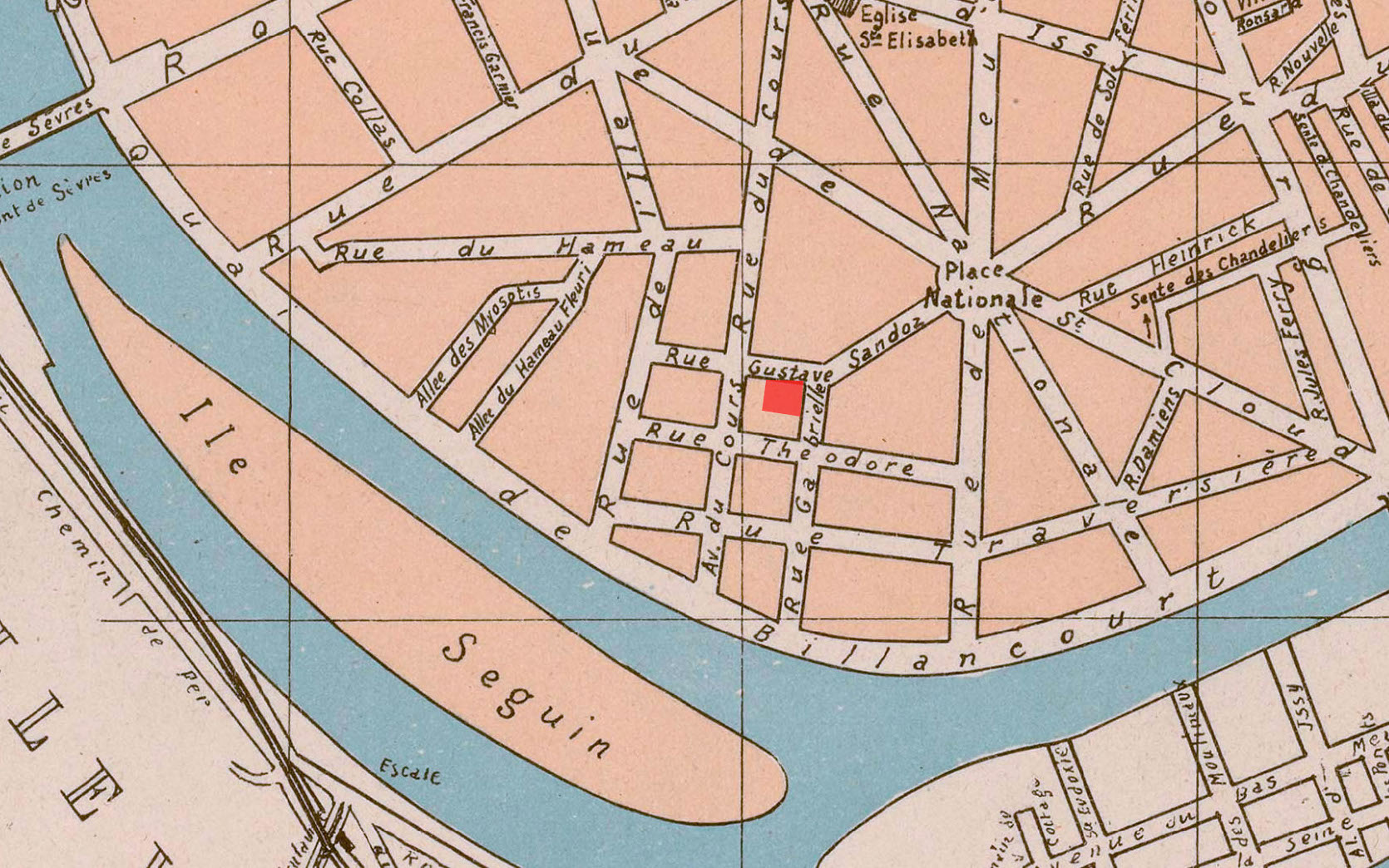 1909 Plan indicateur de Banlieue 1909 Boulogne-Billancourt