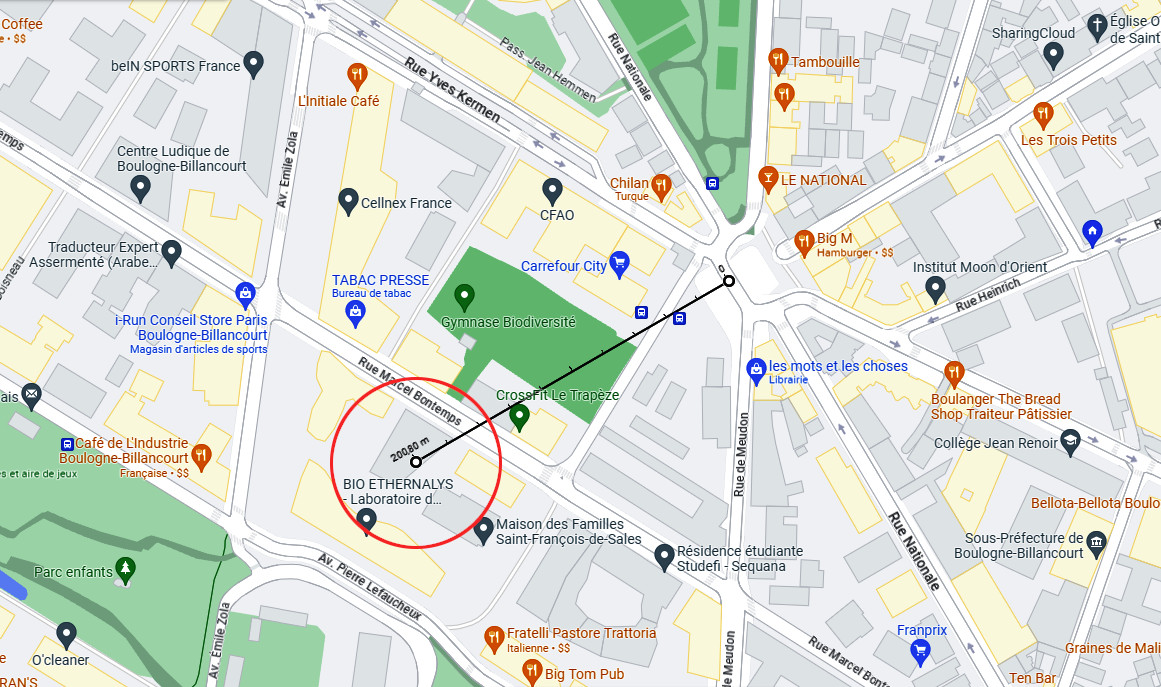 Localisation entrée historique Renault