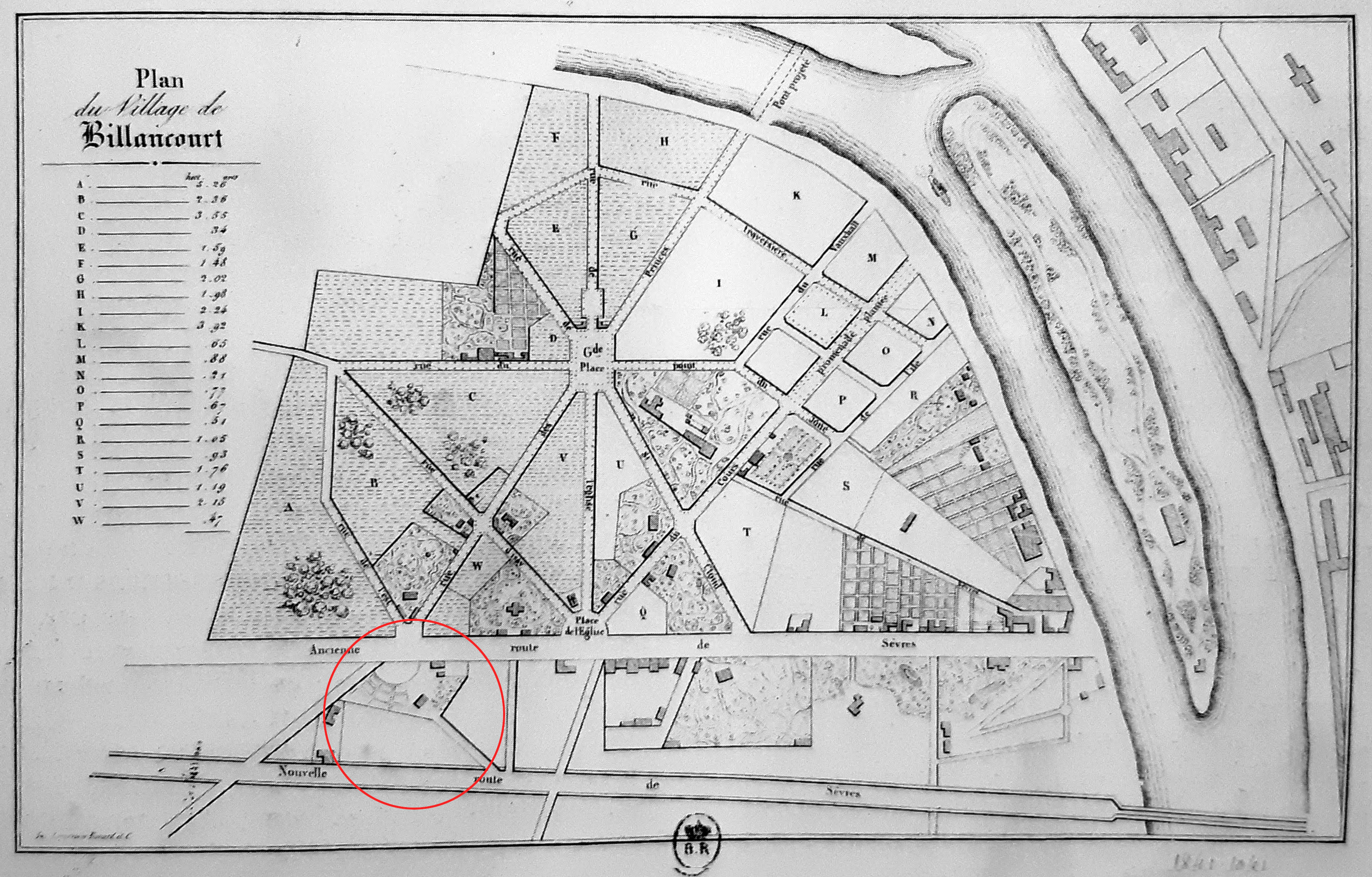 La propriété Heyrault en 1834 - BNF