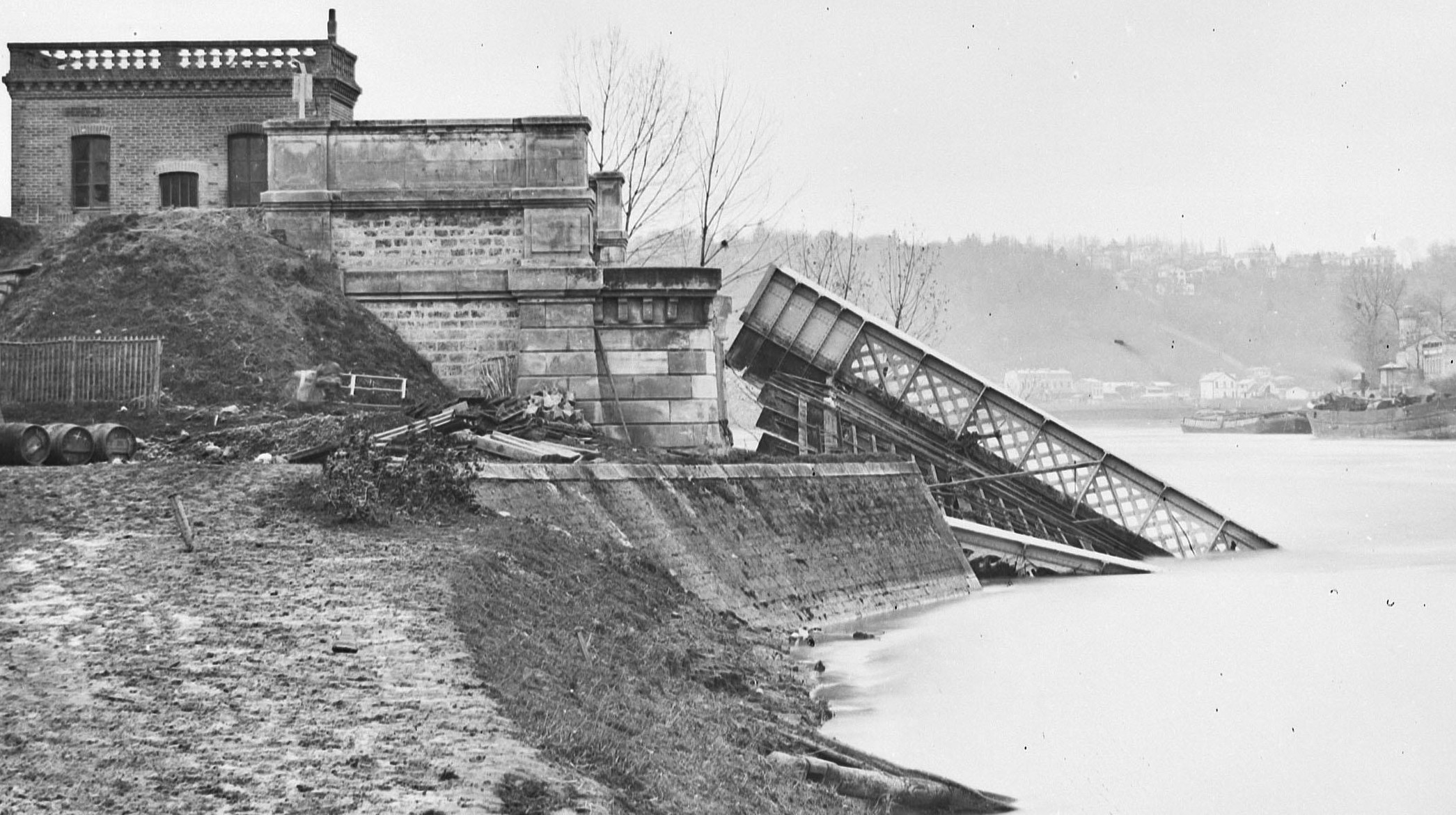Pont de Billancourt, Ile St germain face à Billancourt Blancard 1871 zoom