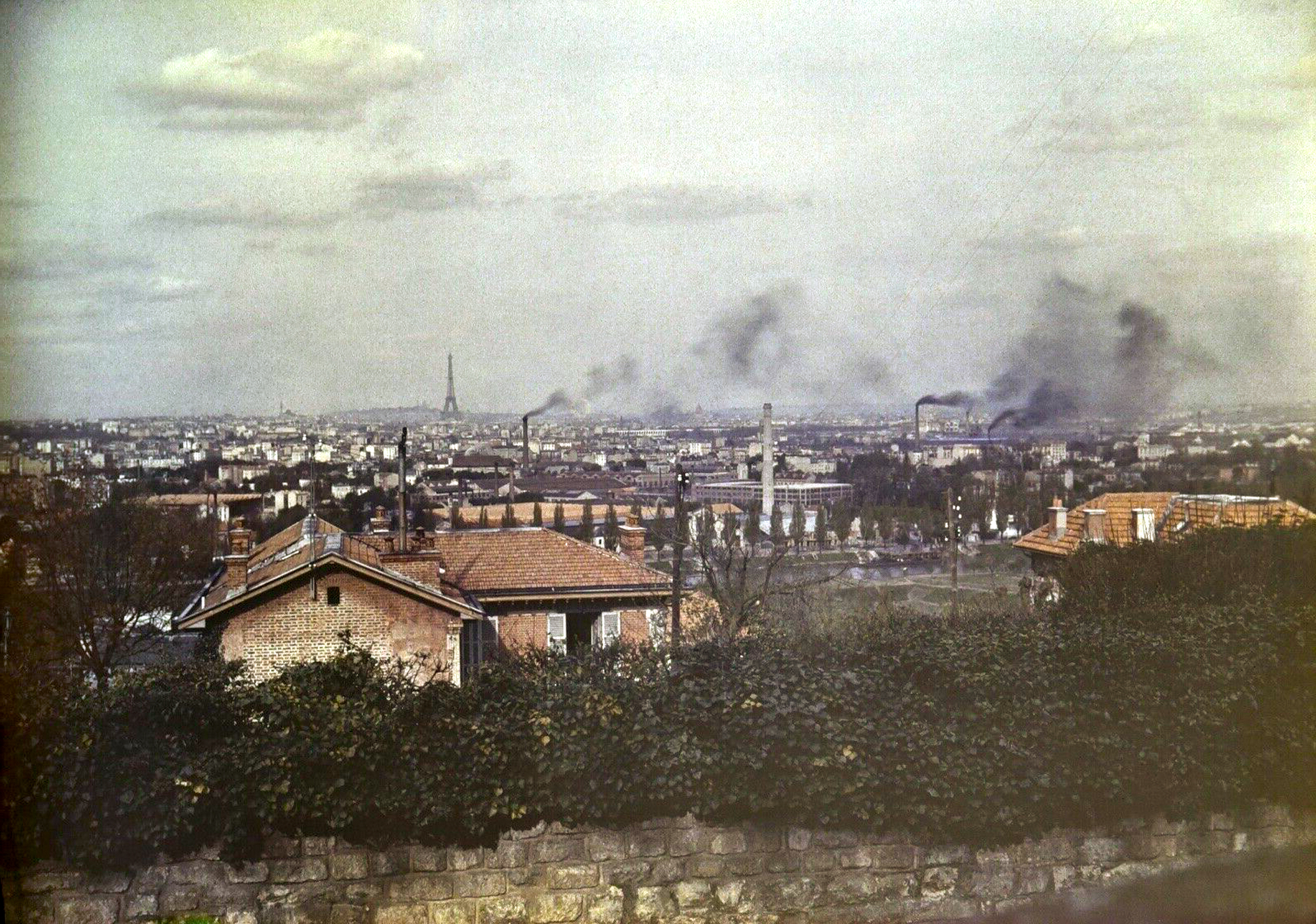 Panorama quai de Billancourt depuis Meudon-Autochrome