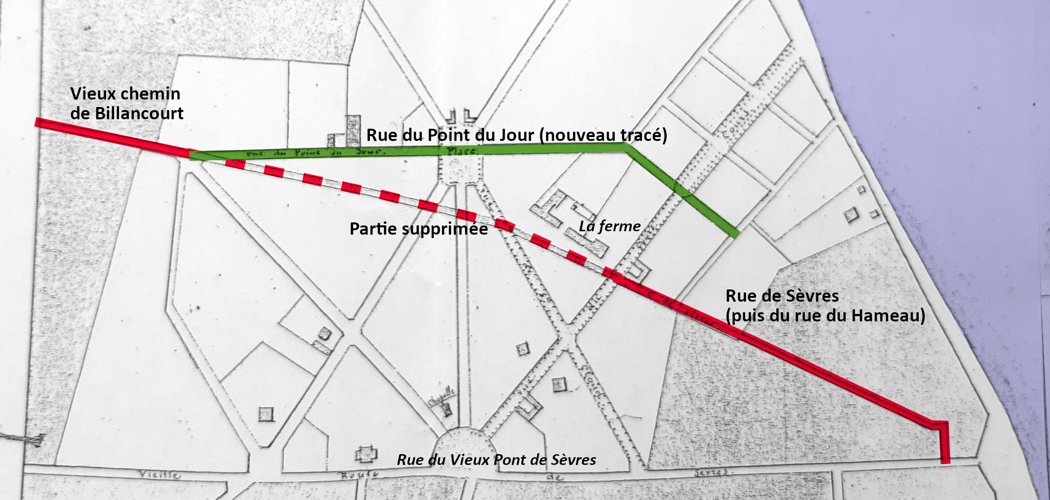 1836 Echange des voies Gourcuff Auteuil