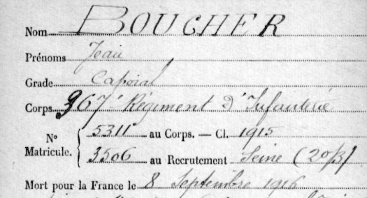 mort de Jean 1916 - Ministère des armées