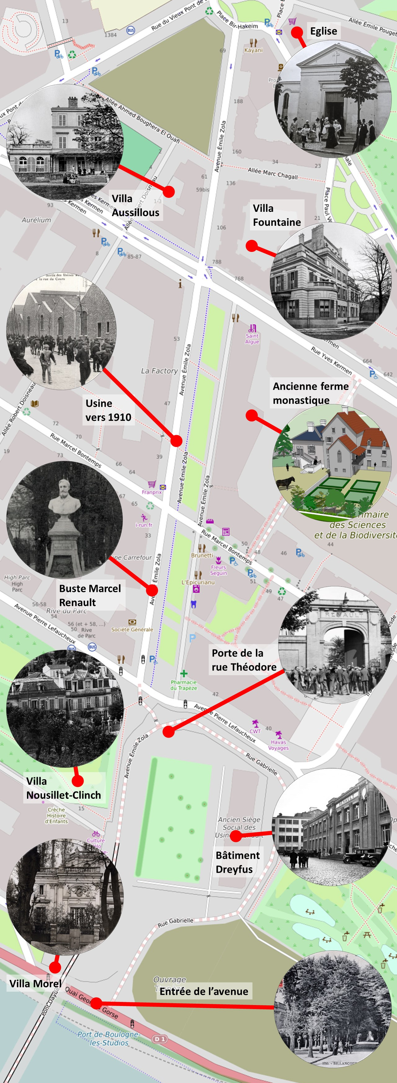 Carte avenue Emile Zola