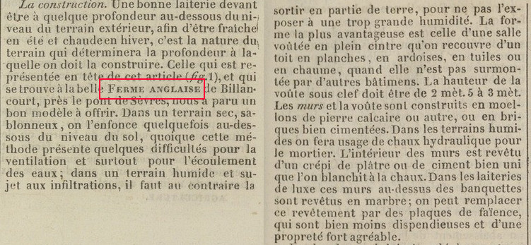 Extrait Maison rustique du XIXe siècle