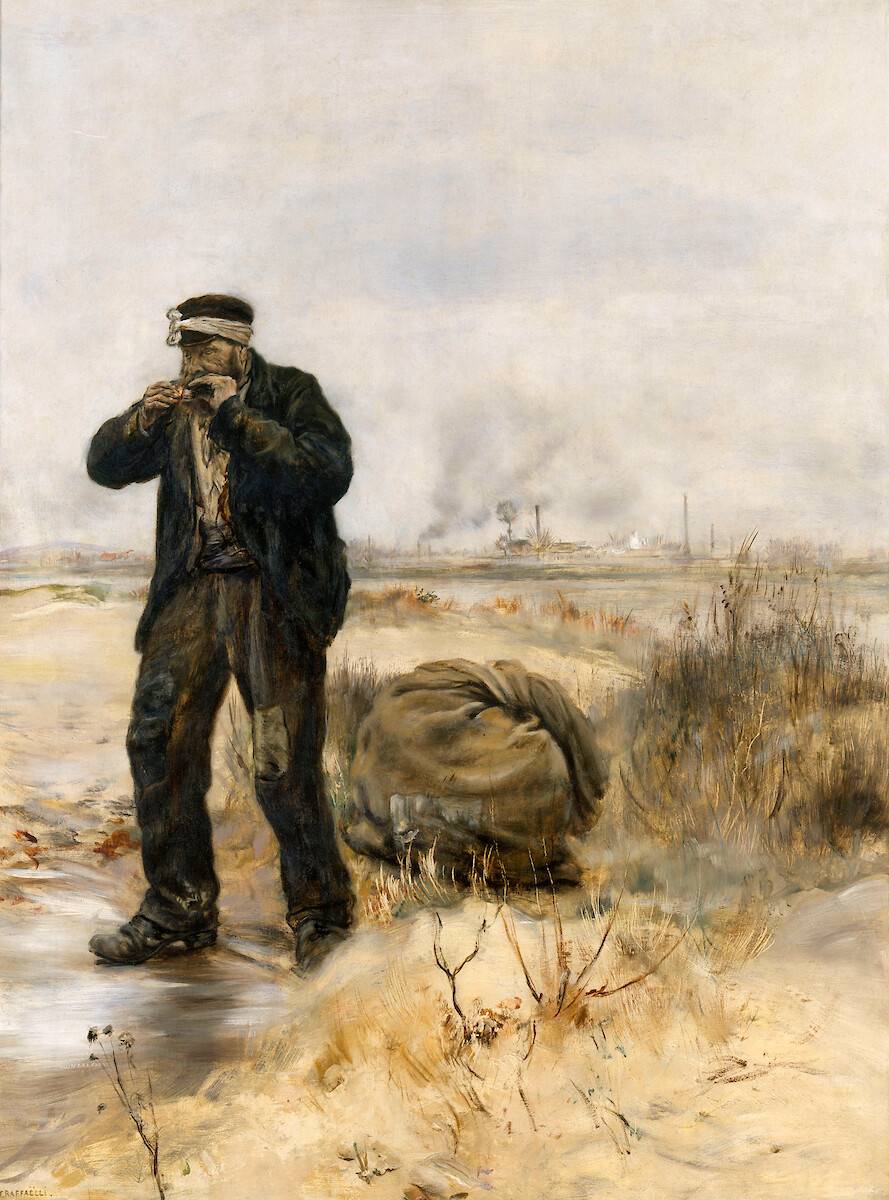 10 Chiffonnier allumant sa pipe-JF Raffaëlli