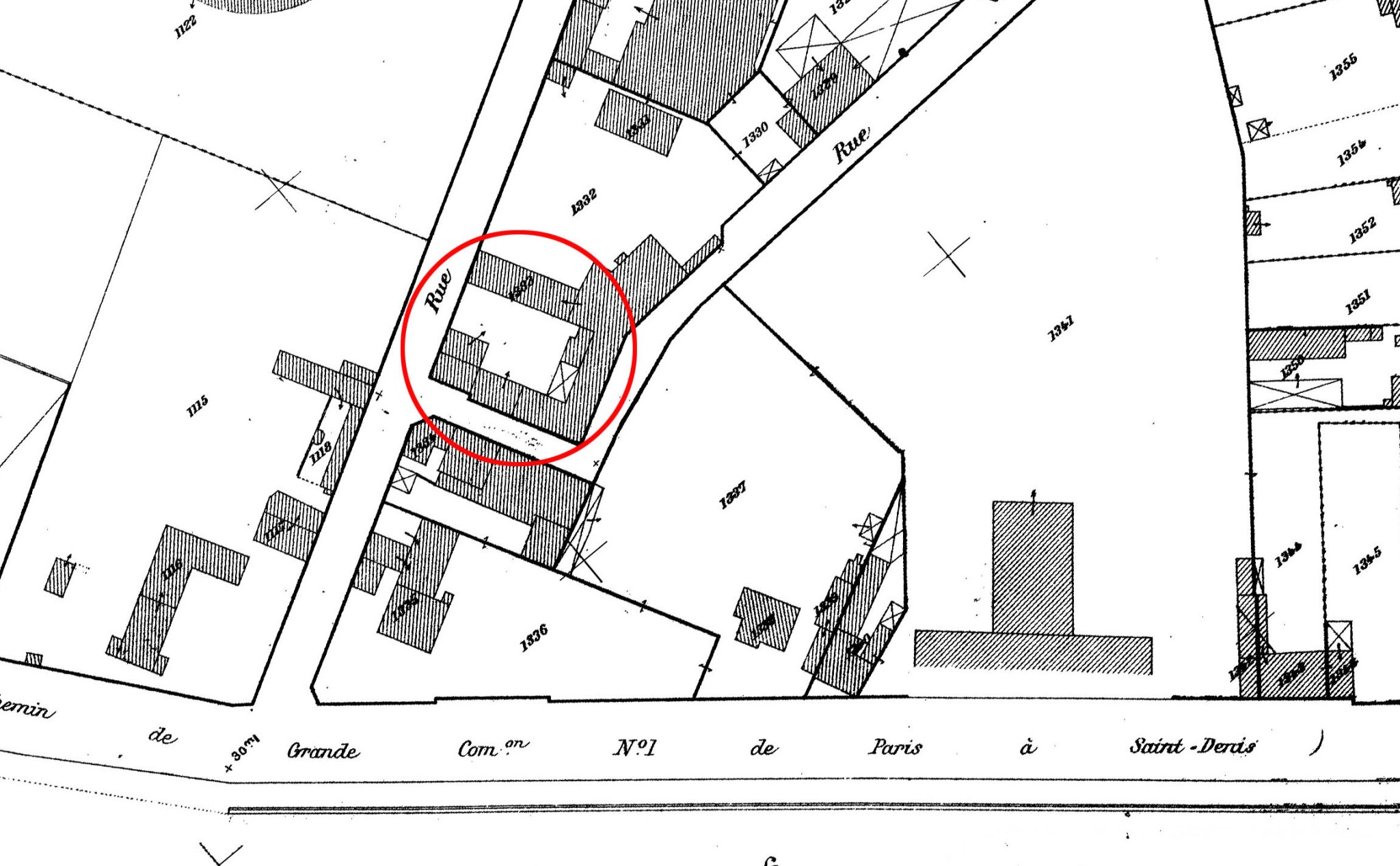 Cadastre 1905 anciennes écuries du comte d'Artois