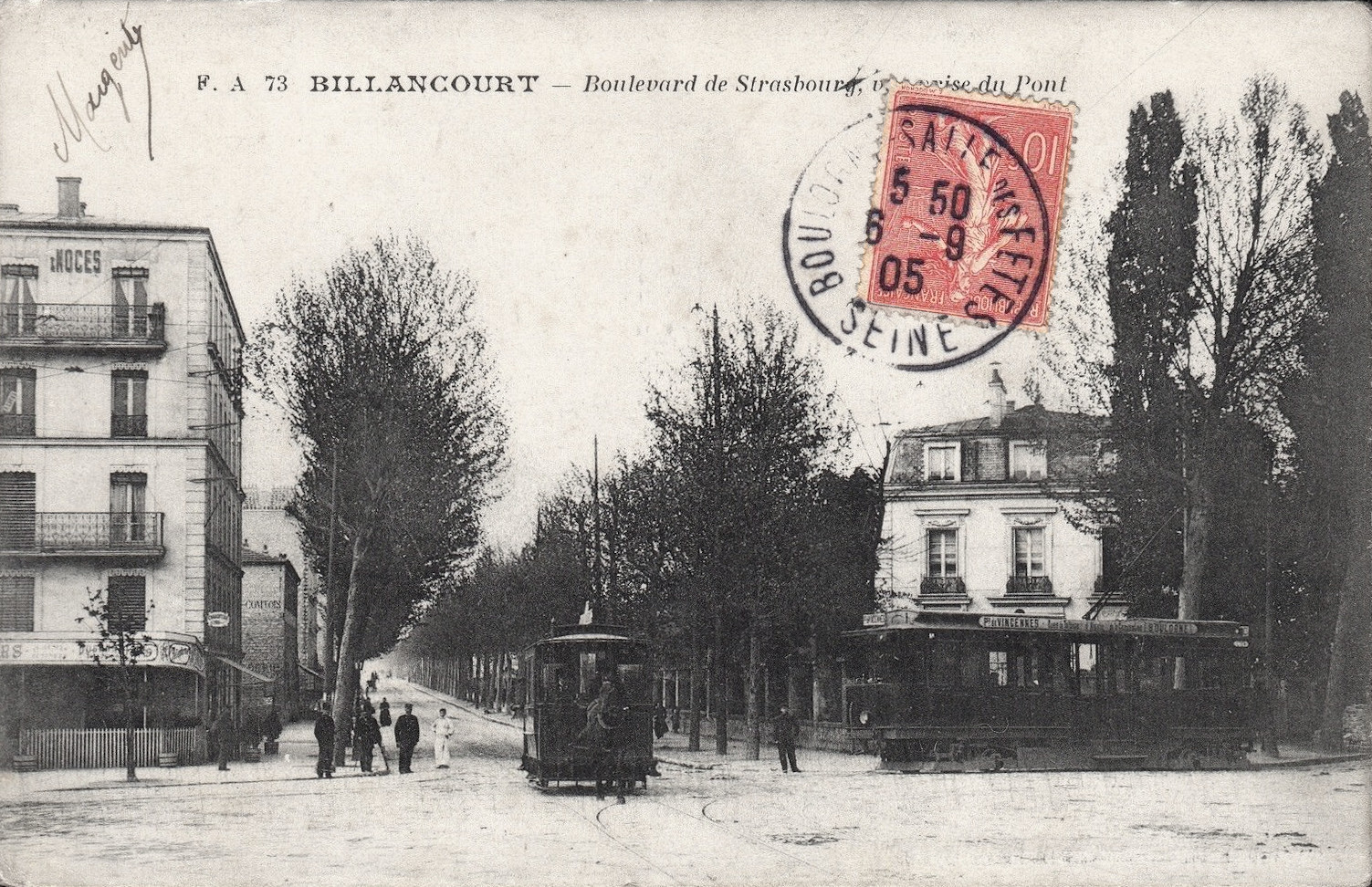 Rond point du Pont de Billancourt vers 1900