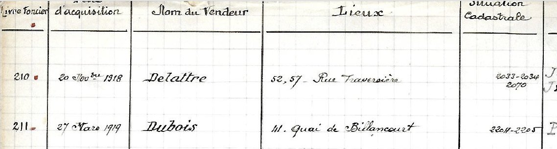 Registre Renault 211 RH