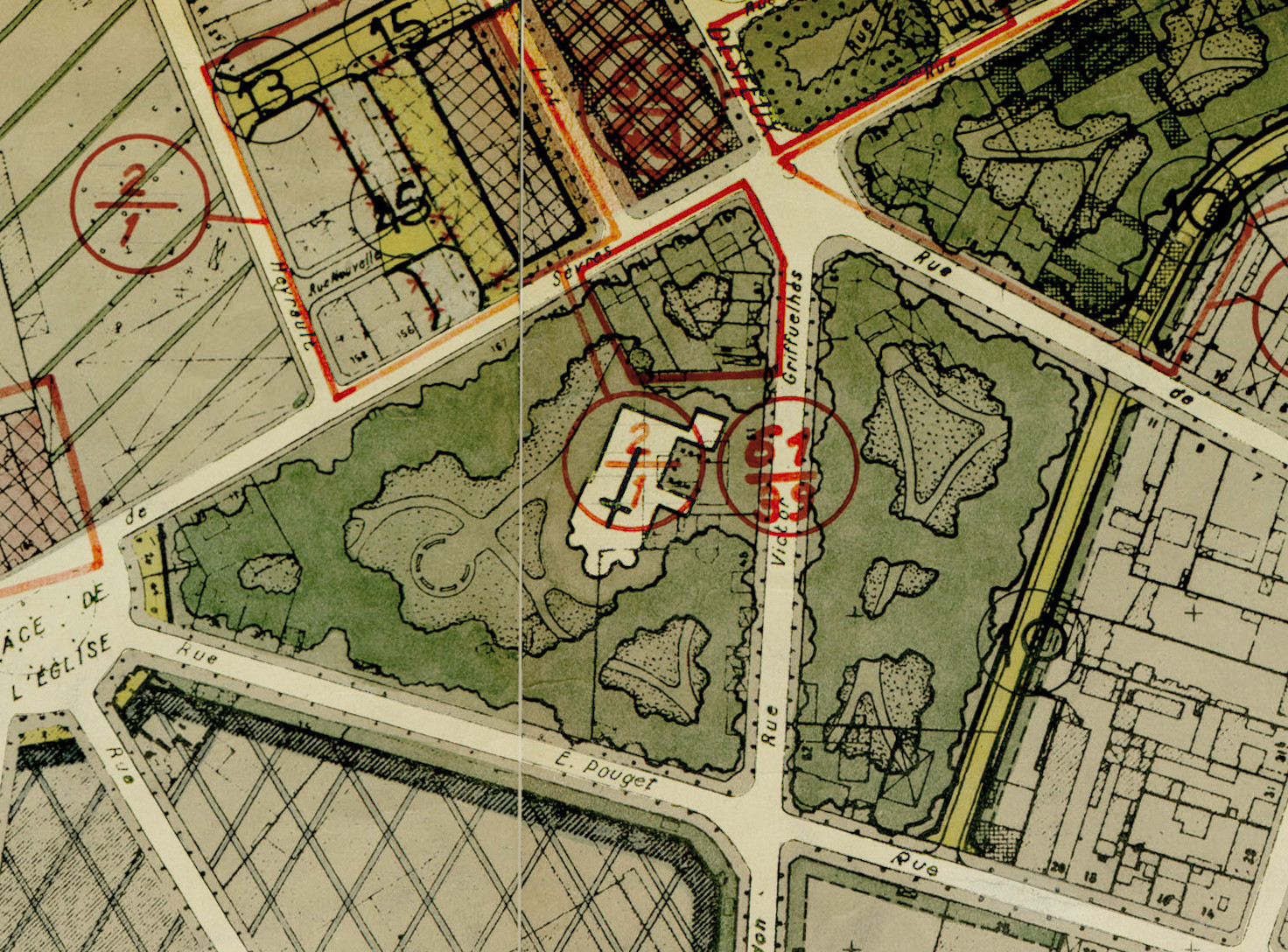 Projet d'église dans le plan d'aménagement de Boulogne Billancourt de 1948