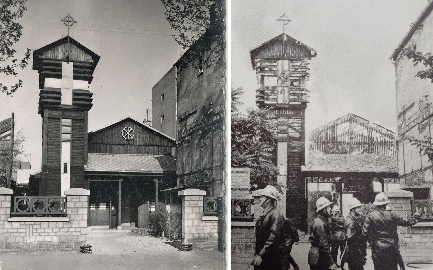 Incendie Eglise provisoire 1966