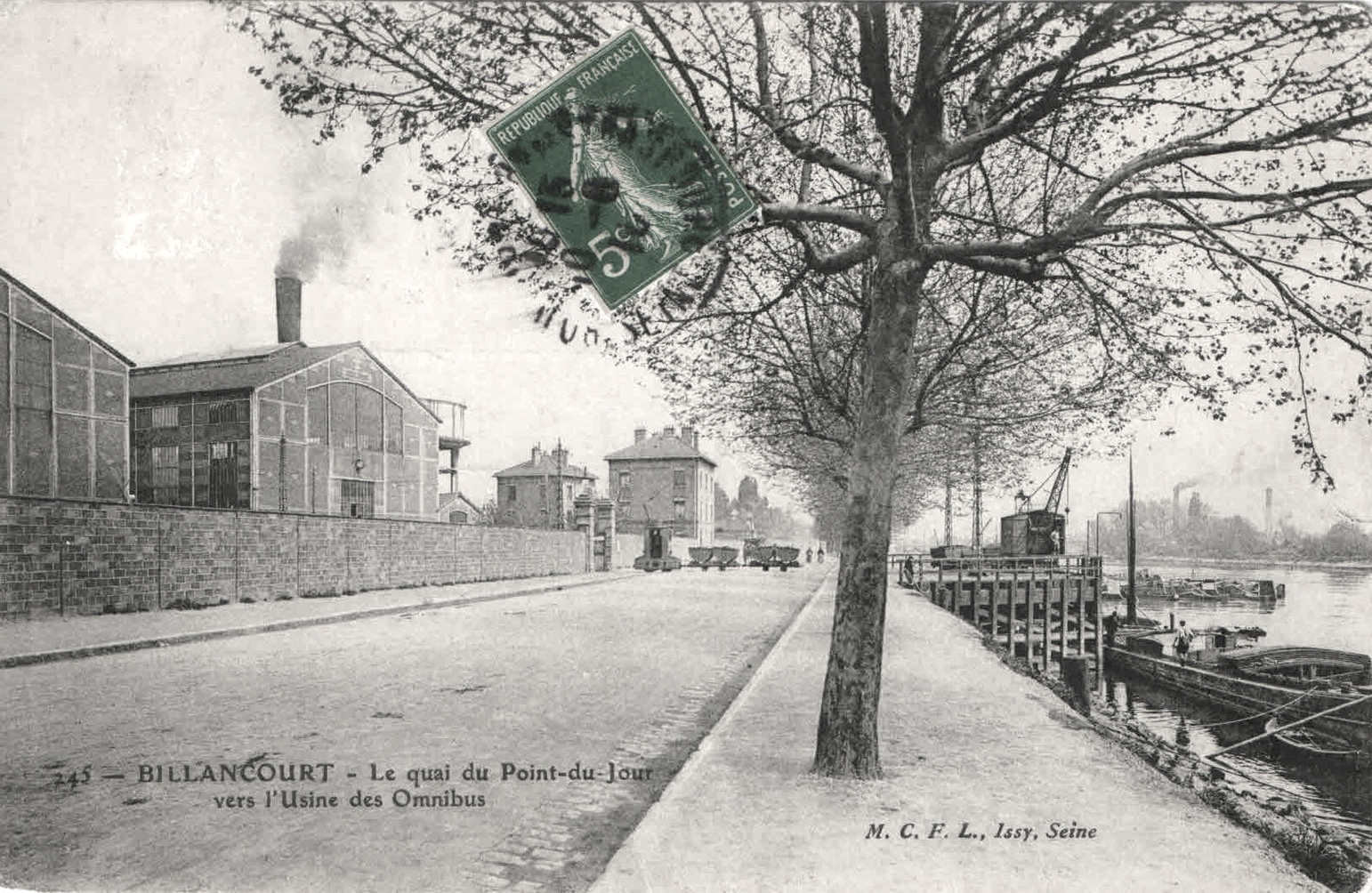 Quai du Point-du-Jour usine à air comprimé des Omnibus tramways
