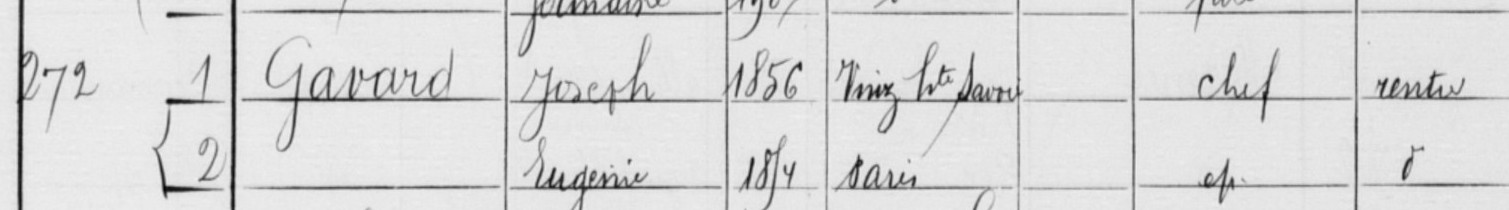 Recensement 1911 Gavard