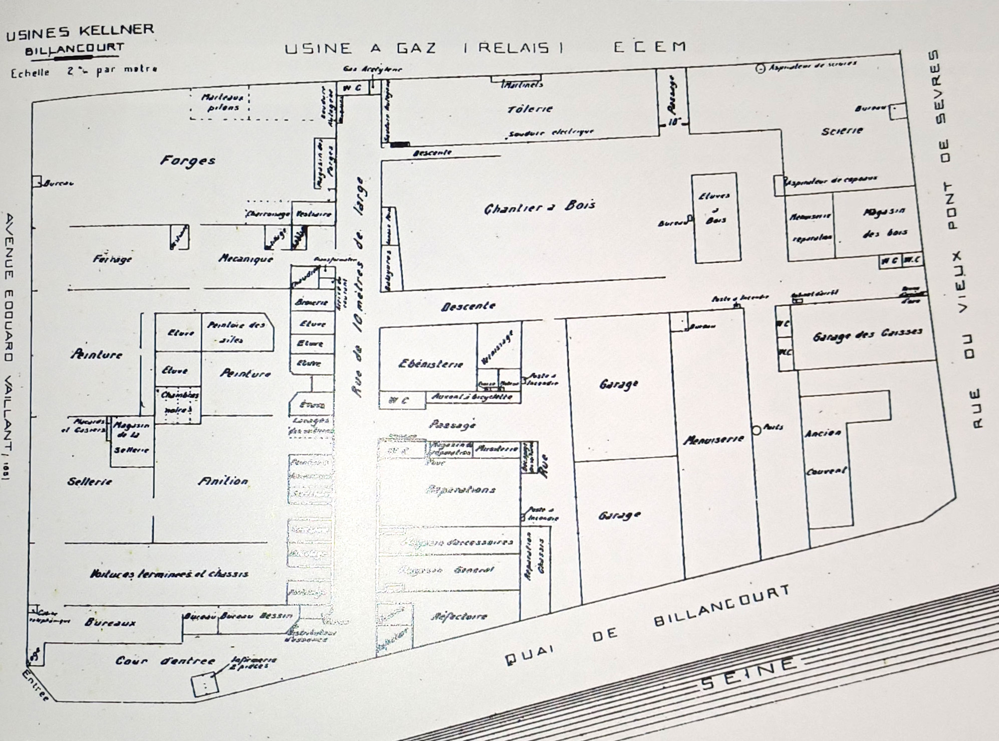 Plan de l'usine Kellner en 1926