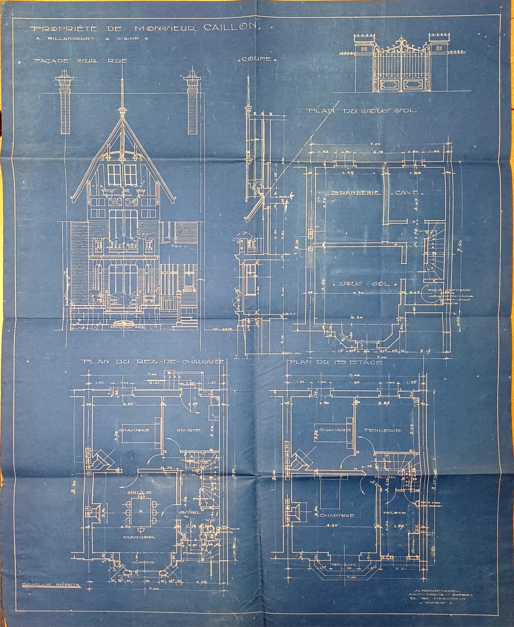 Grand plan bleu 9 rue Victor Griffuelhes