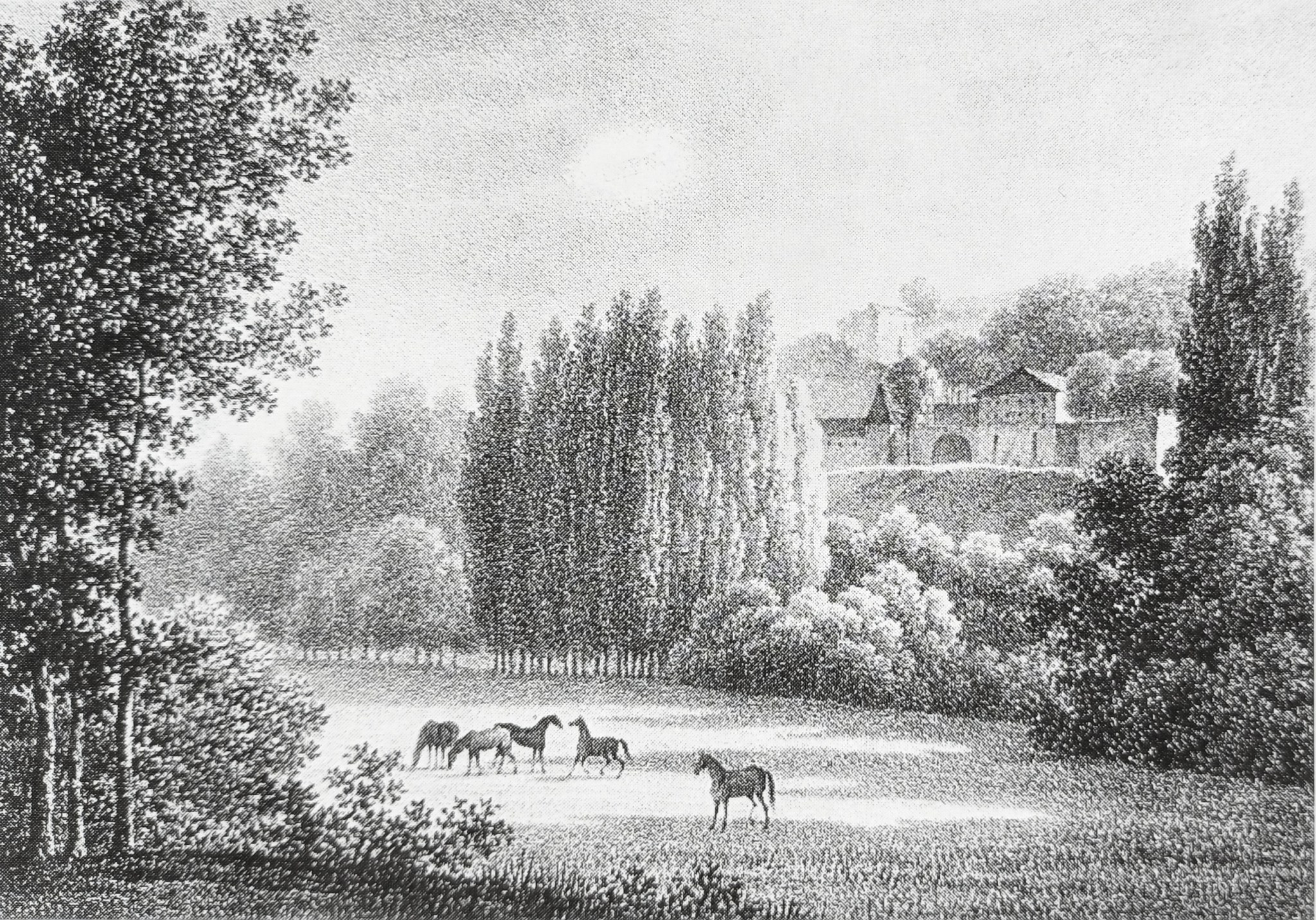 Langlacé (estampe van Marcke) - Vue intérieure de l'île Seguin