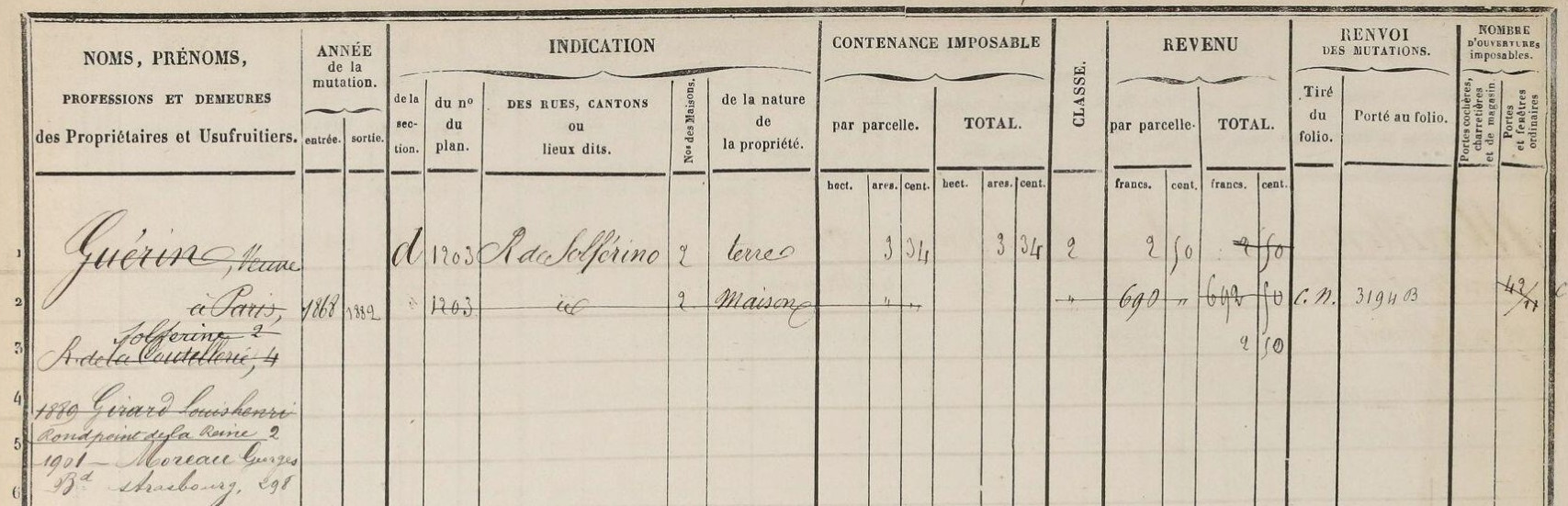 Matrice non bâti 1866-1912b